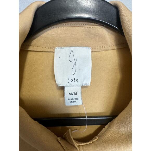 Joie Cropped Knit Utility Jacket In Tan/Camel With Gold Buttons Size Medium - Picture 4 of 9
